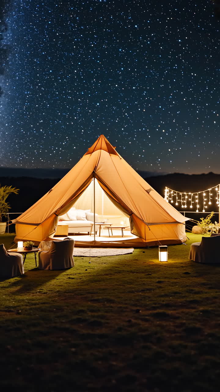Luxurious Glamping Under a Starry Night Sky