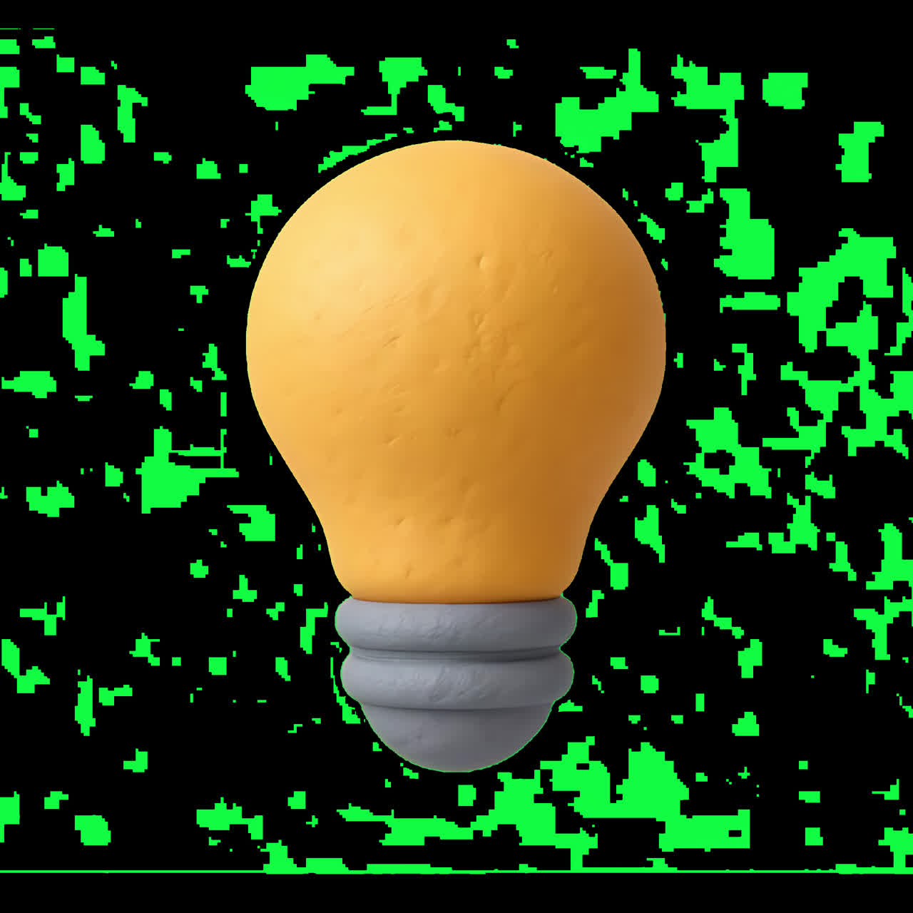 Animazione di una lampadina in argilla, concetto di creatività, risorsa isolata, video 4K trasparente, canale alfa