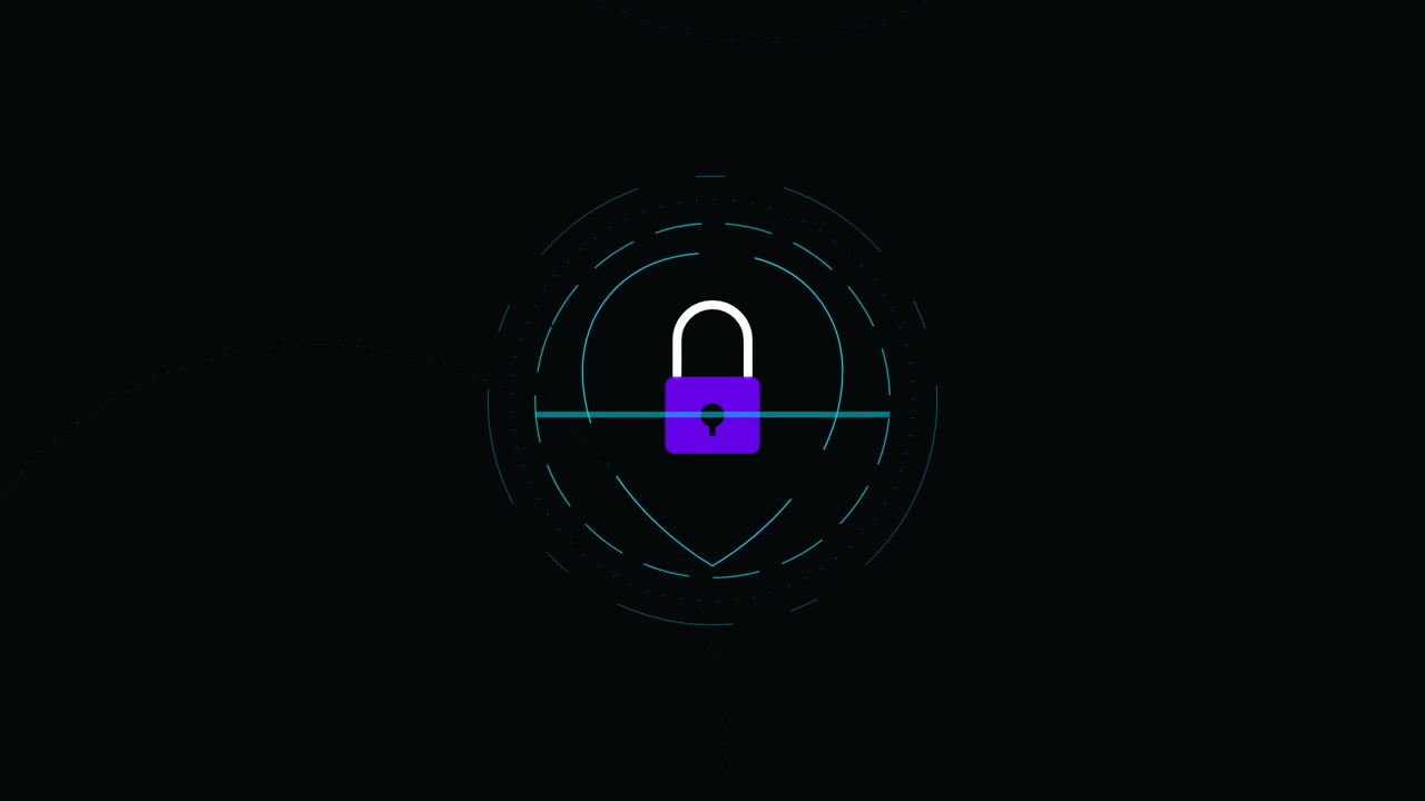 Digital Security Icon with Scanning Line Animation