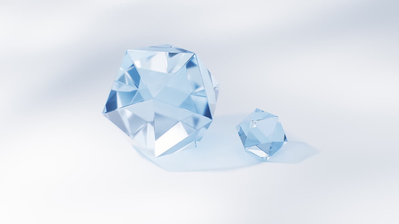 추상적인 반이는 유리 기하학 배경, 3d 렌더링