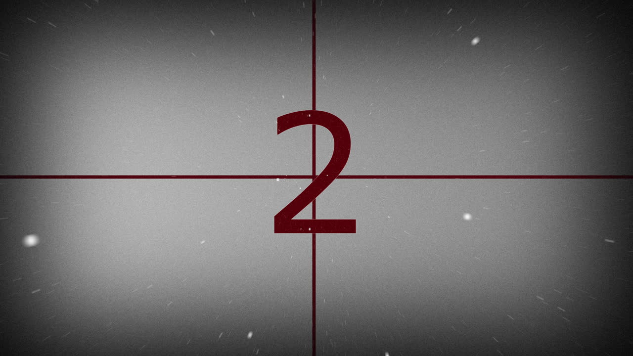 Vintage Film Countdown from Five to Zero with Grain