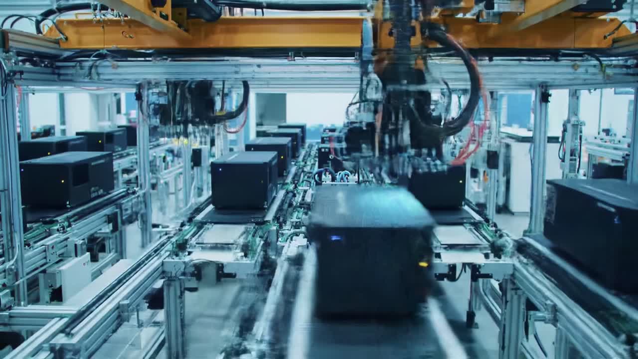 Automated Manufacturing Process in a High-Tech Factory