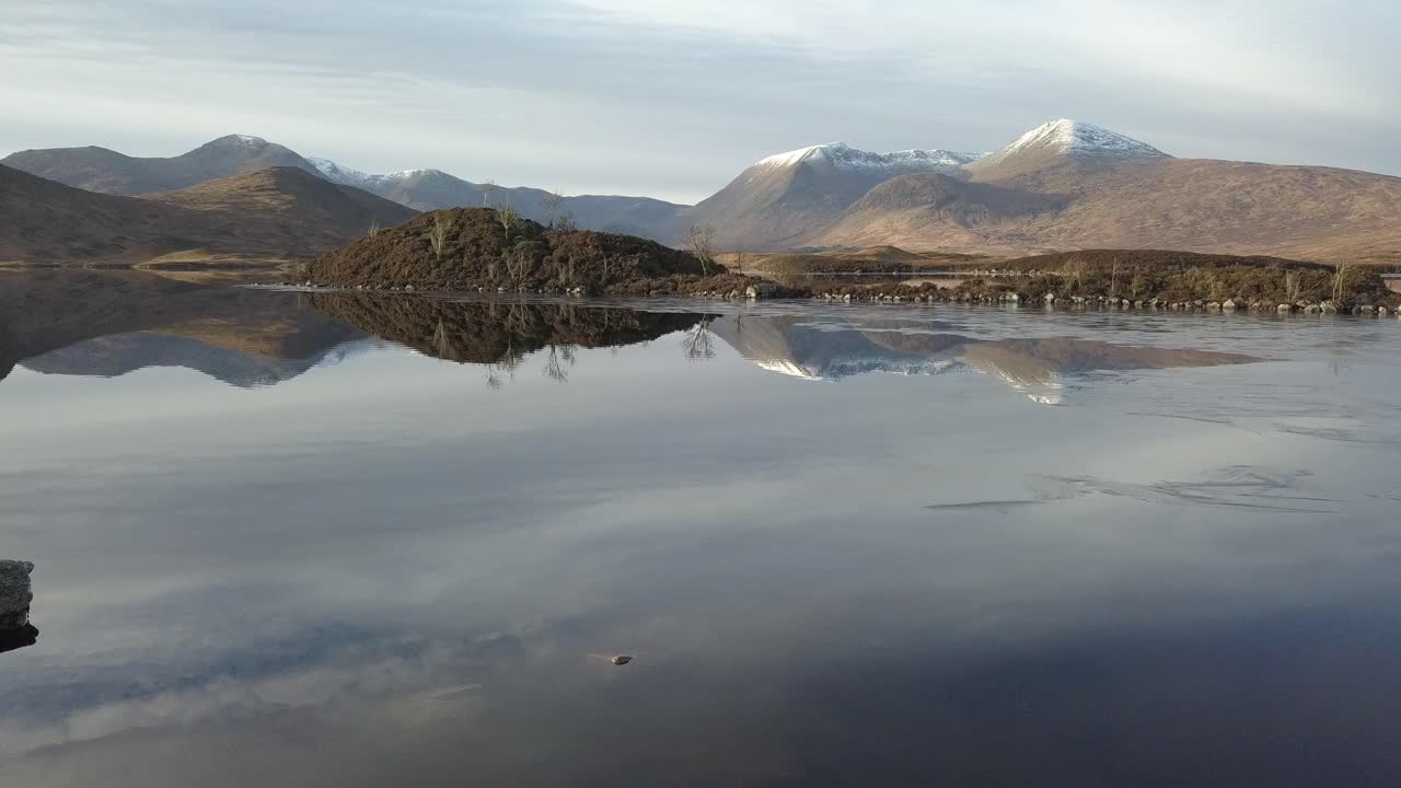 rannoch moor, 겨울철 아침의 조감도