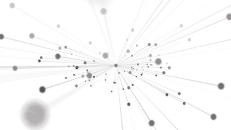 animation of network of connections with spots on white background