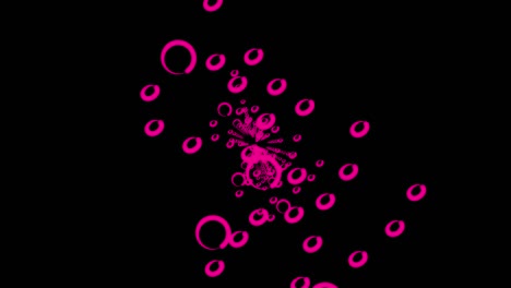chaotic flying rings in space, computer generated. 3d rendering stroke circles. abstract background