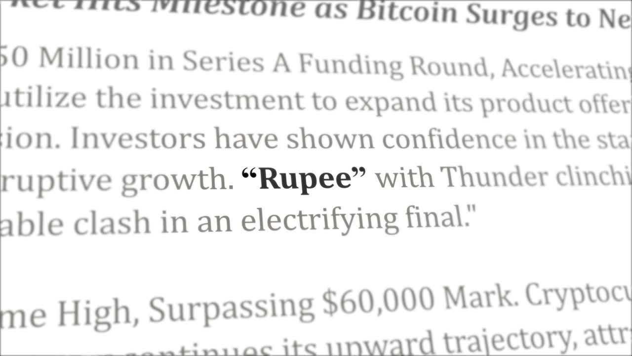 Rupee news headline in different articles
