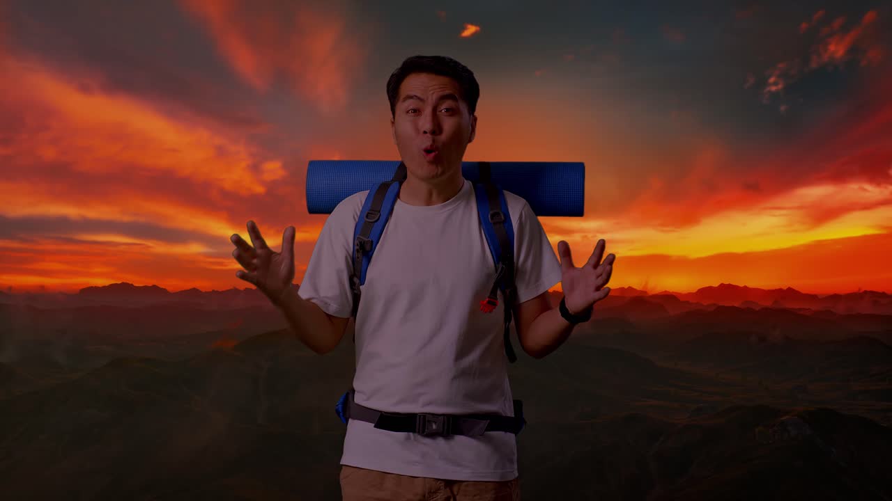 해가 뜨면 흥분한 여행자