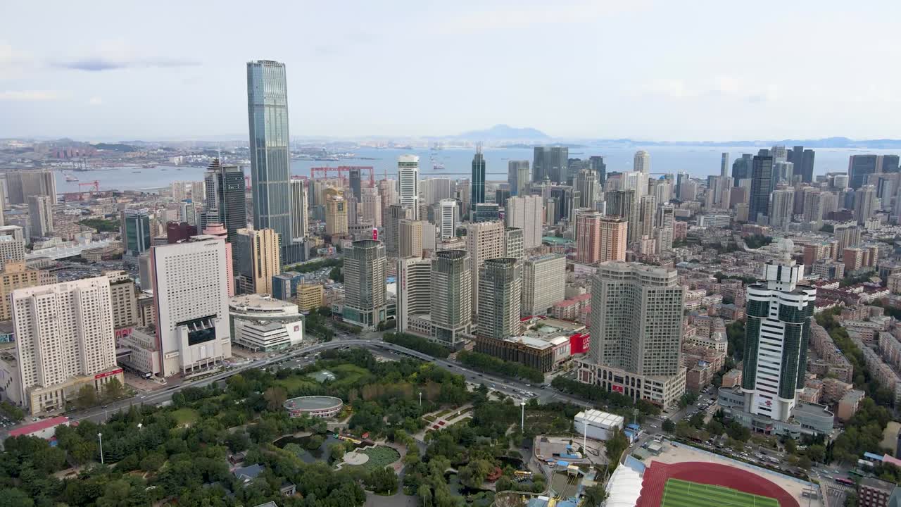 달리안 시내의 공중 촬영