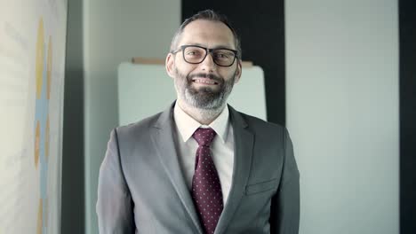 portrait of caucasian bearded middle-aged top manager