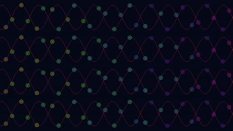 patrón de ondas futuristas abstractas con puntos de neón