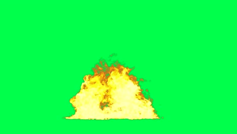 llamas de fuego en pantalla verde
