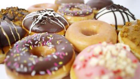 selection of fresh iced doughnuts