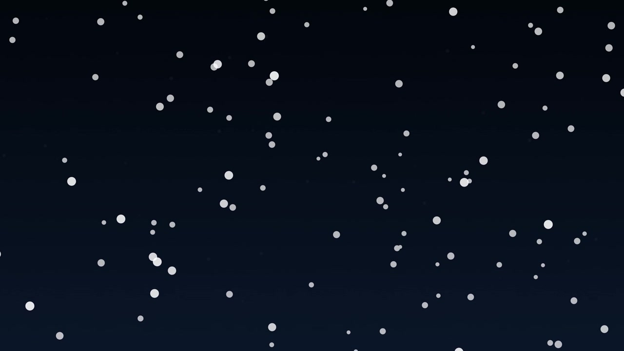 Abstract Motion Background of White Particles Floating on Dark Blue Gradient