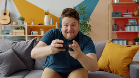 excited gamer celebrating a win