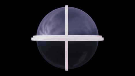 planeta futurista con canal alfa. órbitas de neón moviéndose alrededor de la esfera. patrón sin costuras.