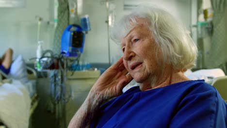 senior patient relaxing in the ward 4k