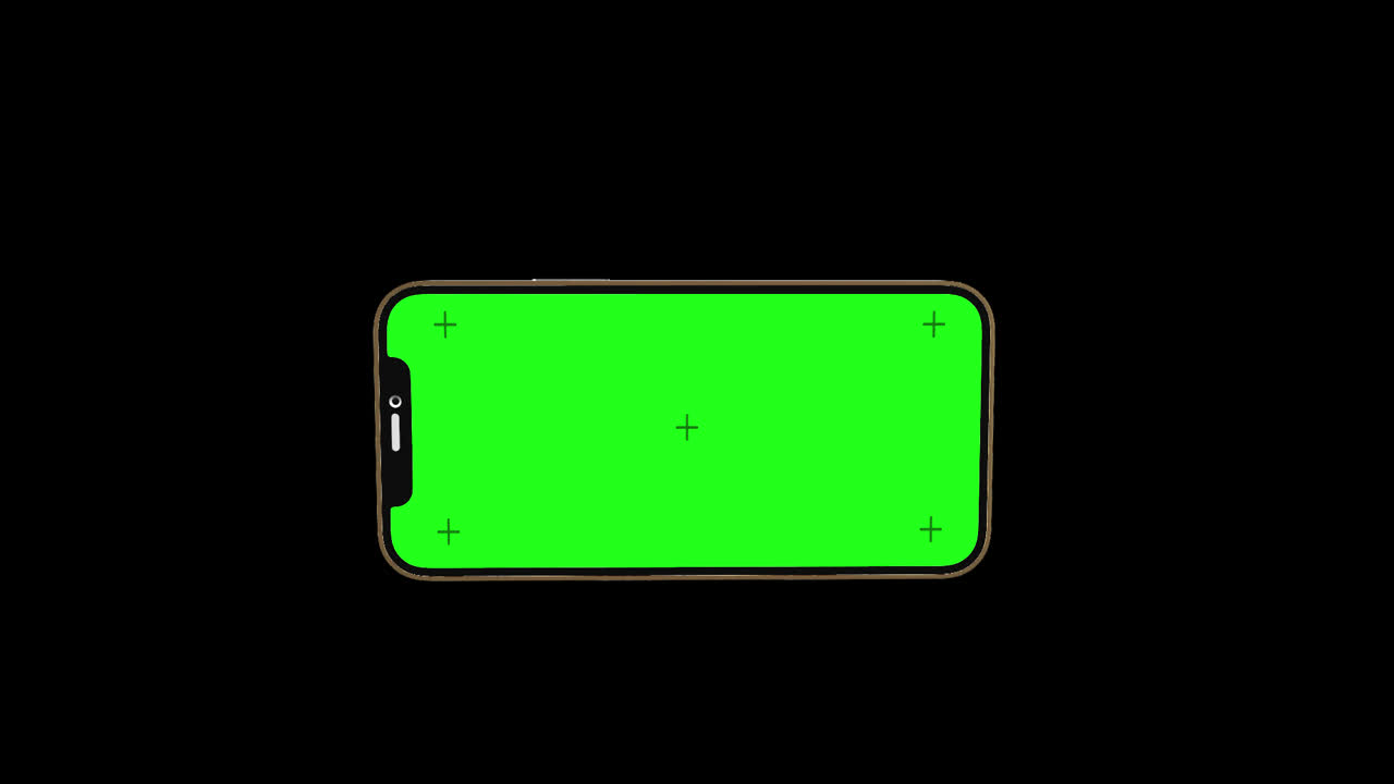 Smartphone con schermo verde, canale alfa