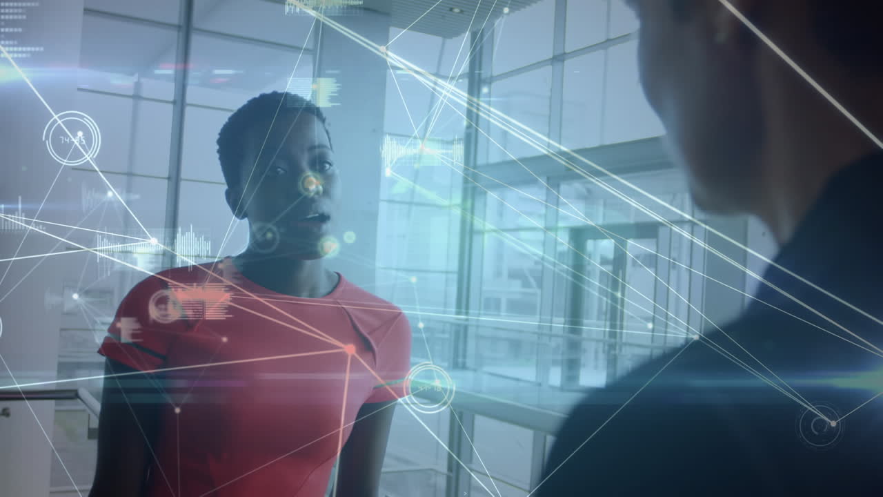 animación de la red de conexión sobre personas de negocios en la oficina