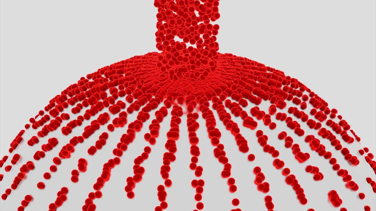 색 배경에 은 구의 추상 3d 렌더링