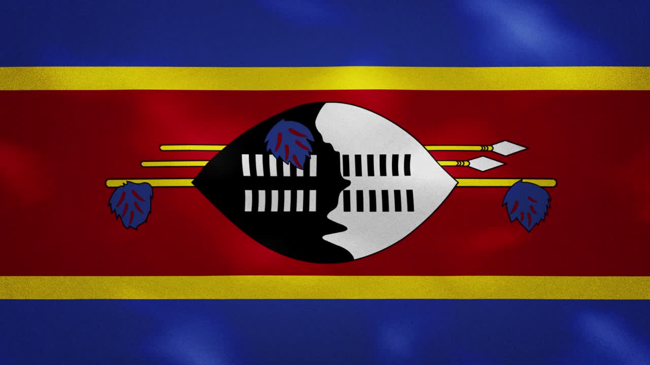 el reino de eswatini densa bandera tela ondulaciones, bucle de fondo