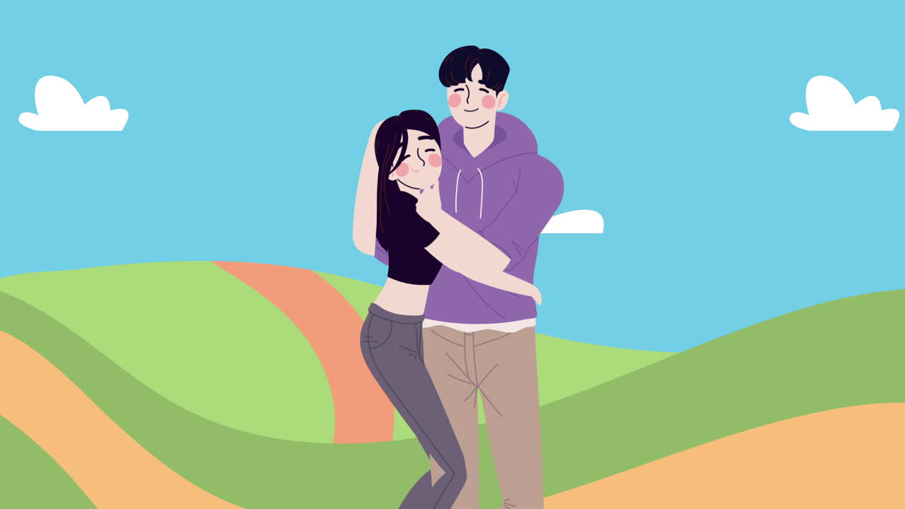 한국 국적의 커플 캐릭터