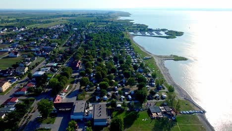 Lake-Neusiedl,-Austria---A-Panorama-of-Towns-and-Villages-Encircling-the-Lake---Wide-Shot