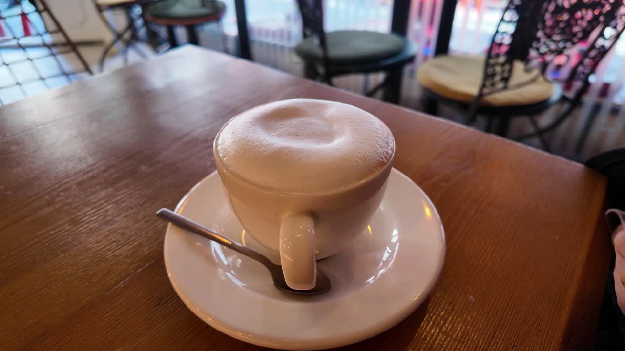 Cappuccino in a cafe