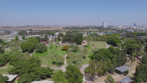 Parallax-over-the-pillbox-structure-on-Tel-Giborim-park,-Holon---since-the-British-Mandatory-1917-1948