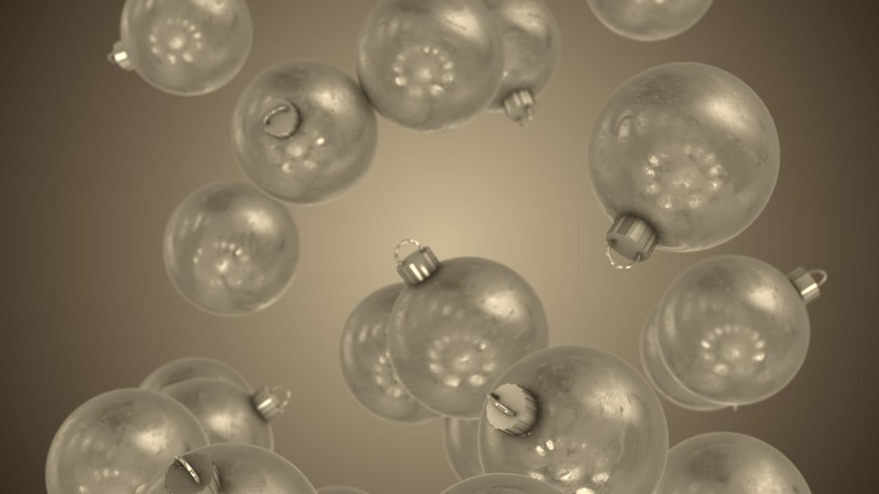 아름다운 크리스마스 유리 공 배경 애니메이션