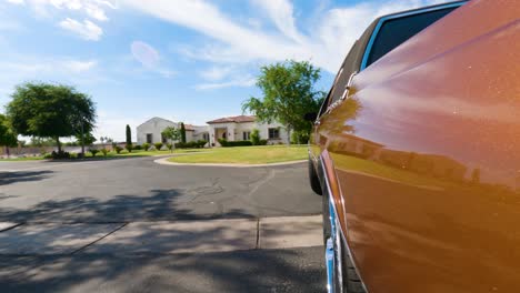 car attached to camera slow motion