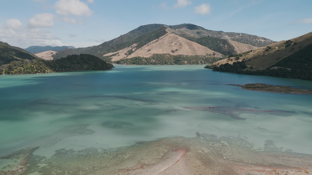Aerial View of a Stunning Fjord in New Zealand