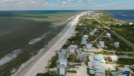 aerial pull-away of cape san blas, florida