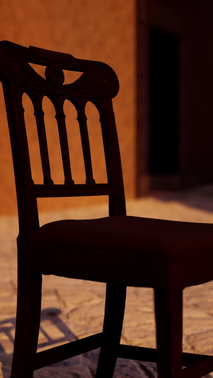 silla de madera de época