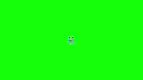 a cheerful blue monster appears and disassembles in a vibrant, dynamic sequence with colorful backgrounds and playful transitions