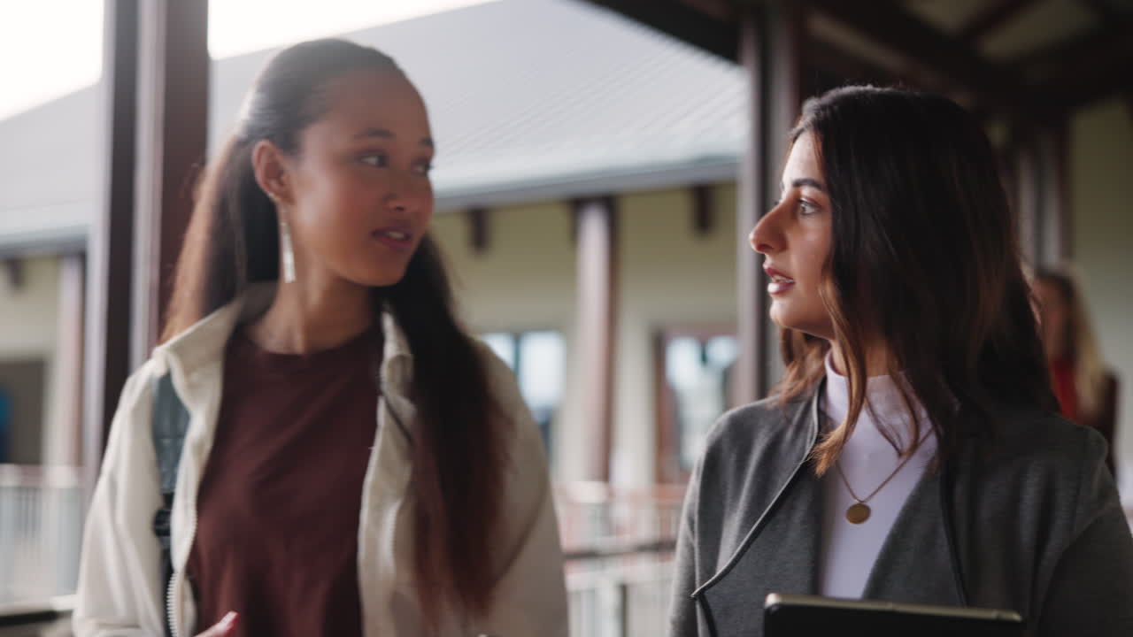 Students talking on campus