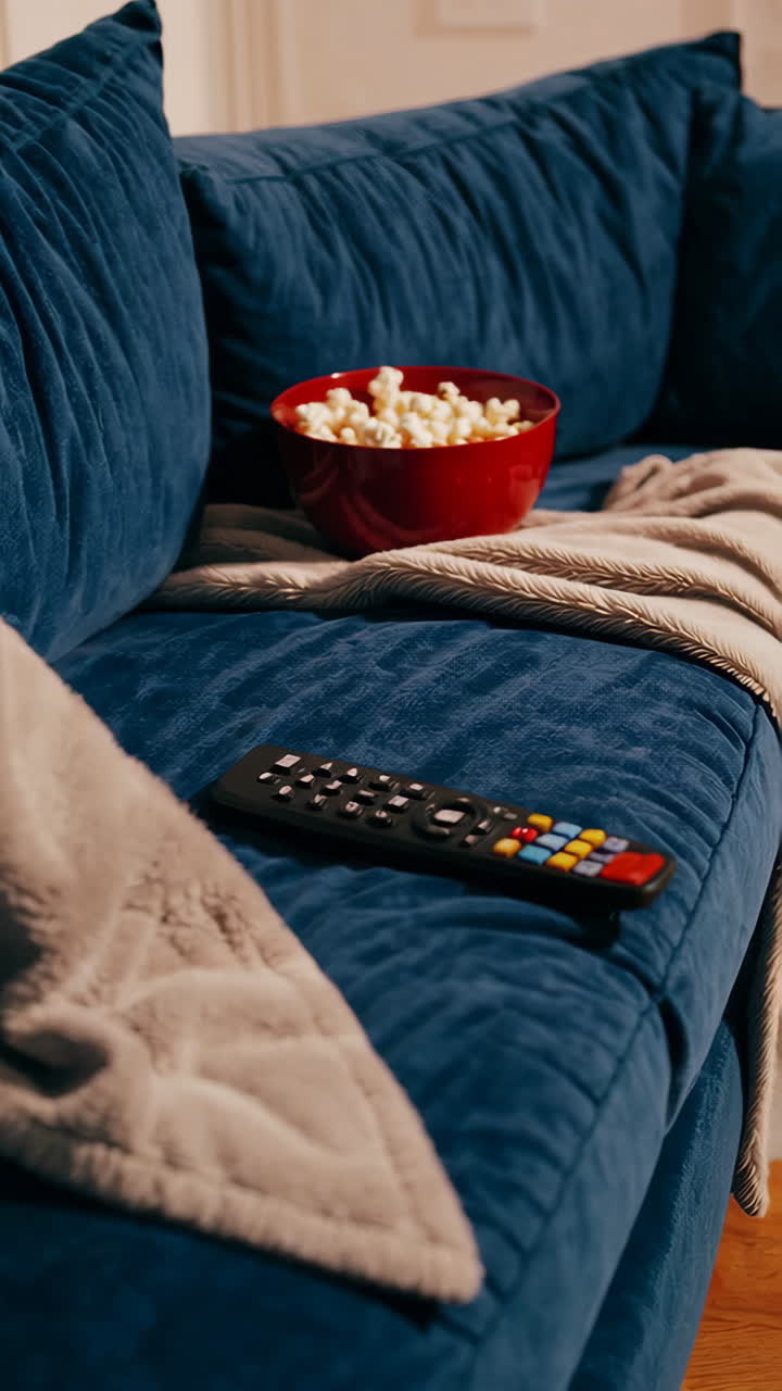 Serata film accogliente sul divano