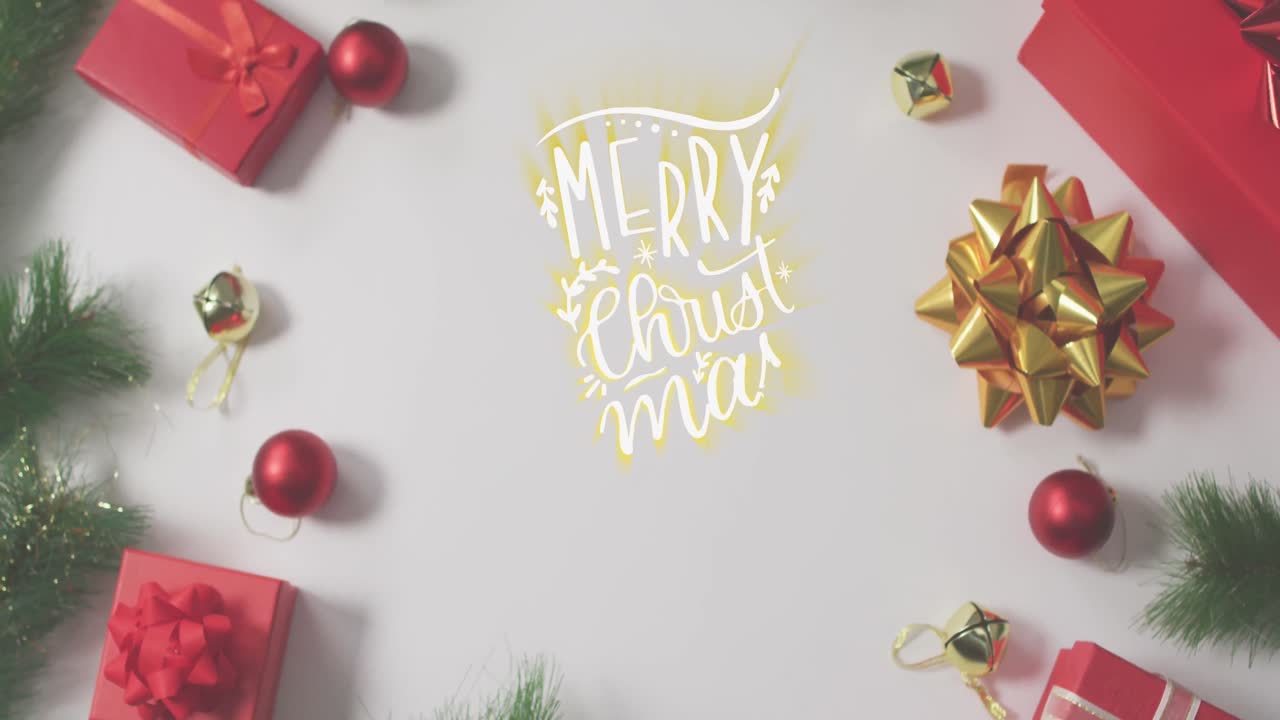 animación de felicitaciones de navidad texto sobre decoraciones de navidad