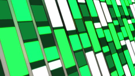 animación de luces rectangulares en movimiento en tonos de verde