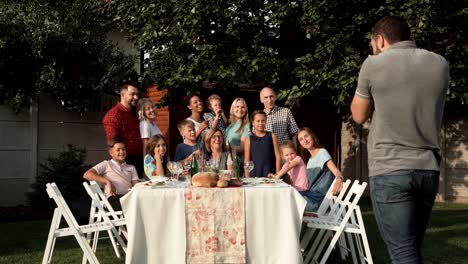 family taking group photo