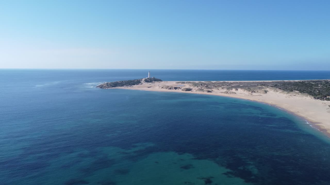 increíble vista del faro de canos de meca, desde un avión no tripulado