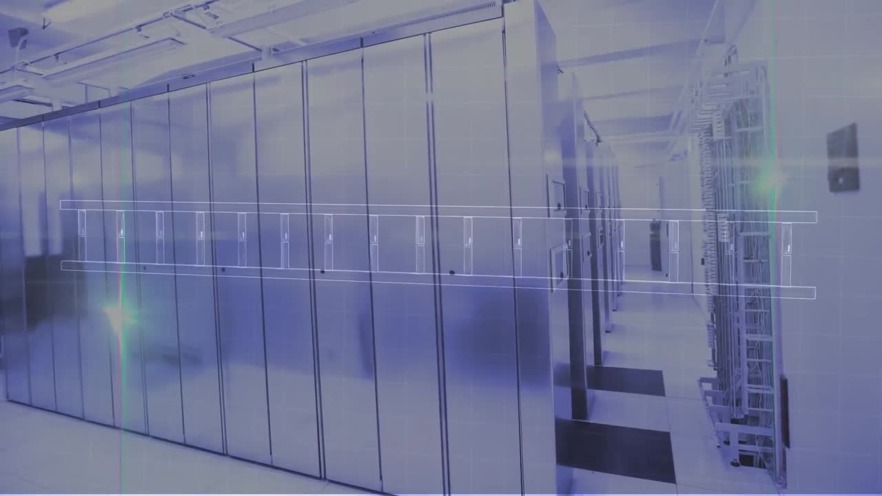 animación del hilado de cadenas de adn y procesamiento de datos a través de servidores informáticos