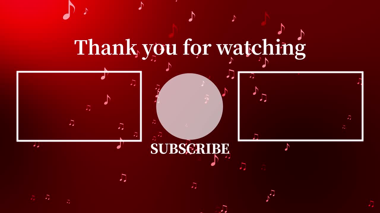 음악적 노트 입자 분류 엔드 카드 엔딩 스크린 모션 그래픽