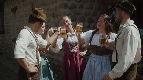 people celebrating oktoberfest