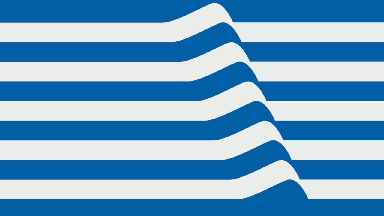 줄무와 기울기를 가진 추상적인 기하학적 배경. 흐르는 파동. 끊임없는 루프에서 애니메이션 패턴