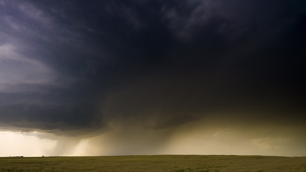 Massive Storm Clouds Over Wheat Field
