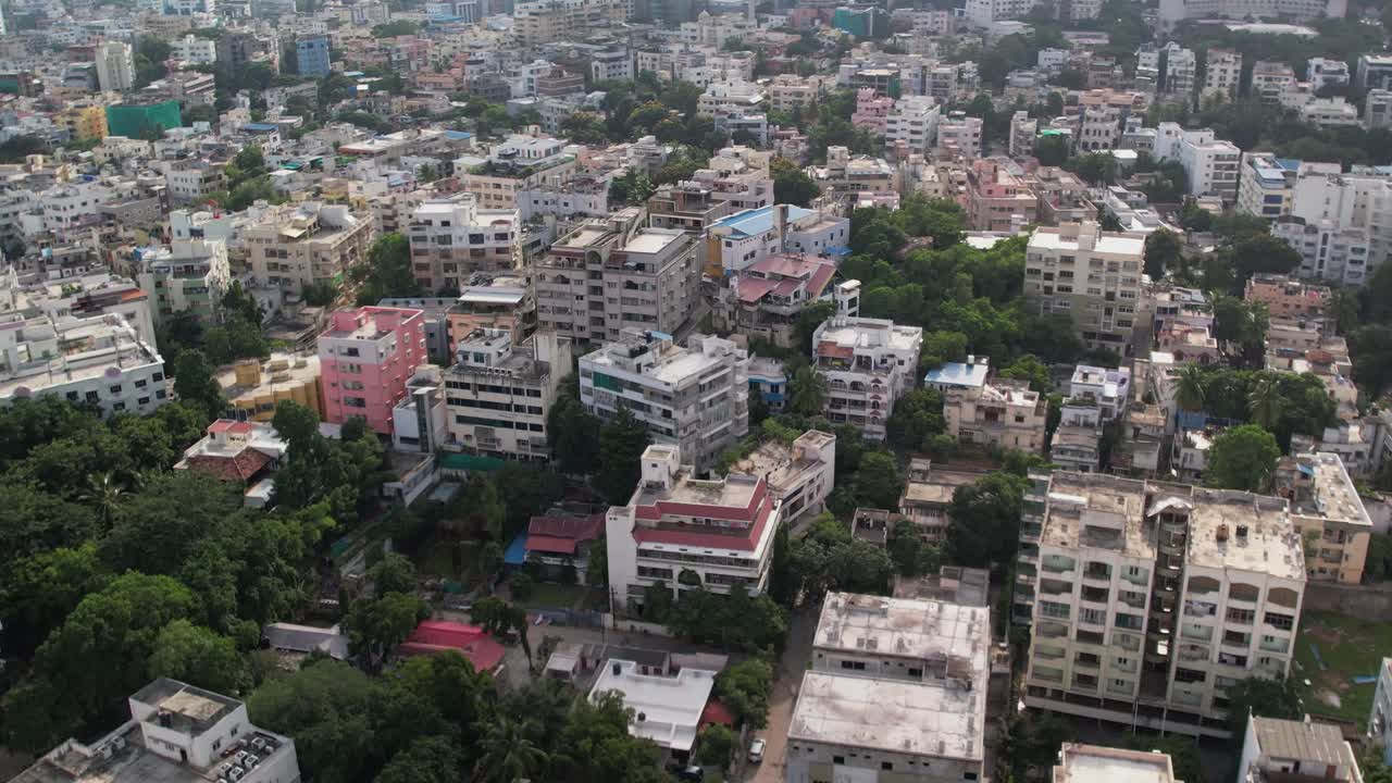 Veduta aerea di Hyderabad, la capitale e città più grande dello stato indiano del Telangana.