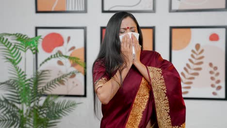 Indian-woman-sneezes