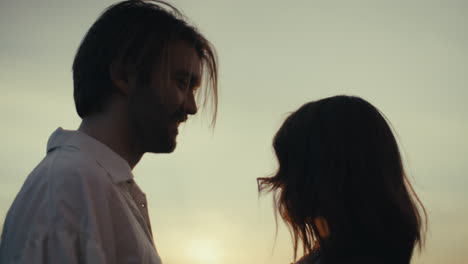 couple's romantic sunset silhouette