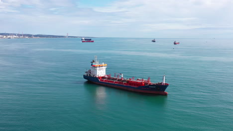 close up aerial view of an oil tankers mediterranean sea france sunny day