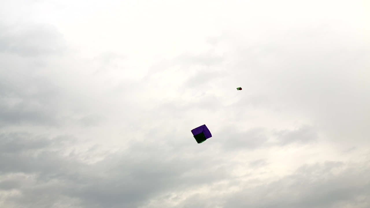 un grupo de aves volando con cometas en el cielo nublado, las tradicionales cometas hechas a mano en pakistán e india